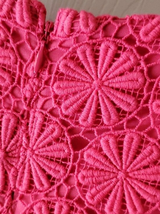 Talbots Lace Crochet Shift Floral Dress Size 4 - Picture 10 of 12